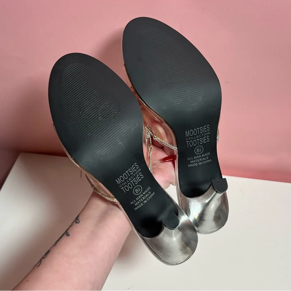 Vintage 90s Y2K 2000s holographic bling platform heels